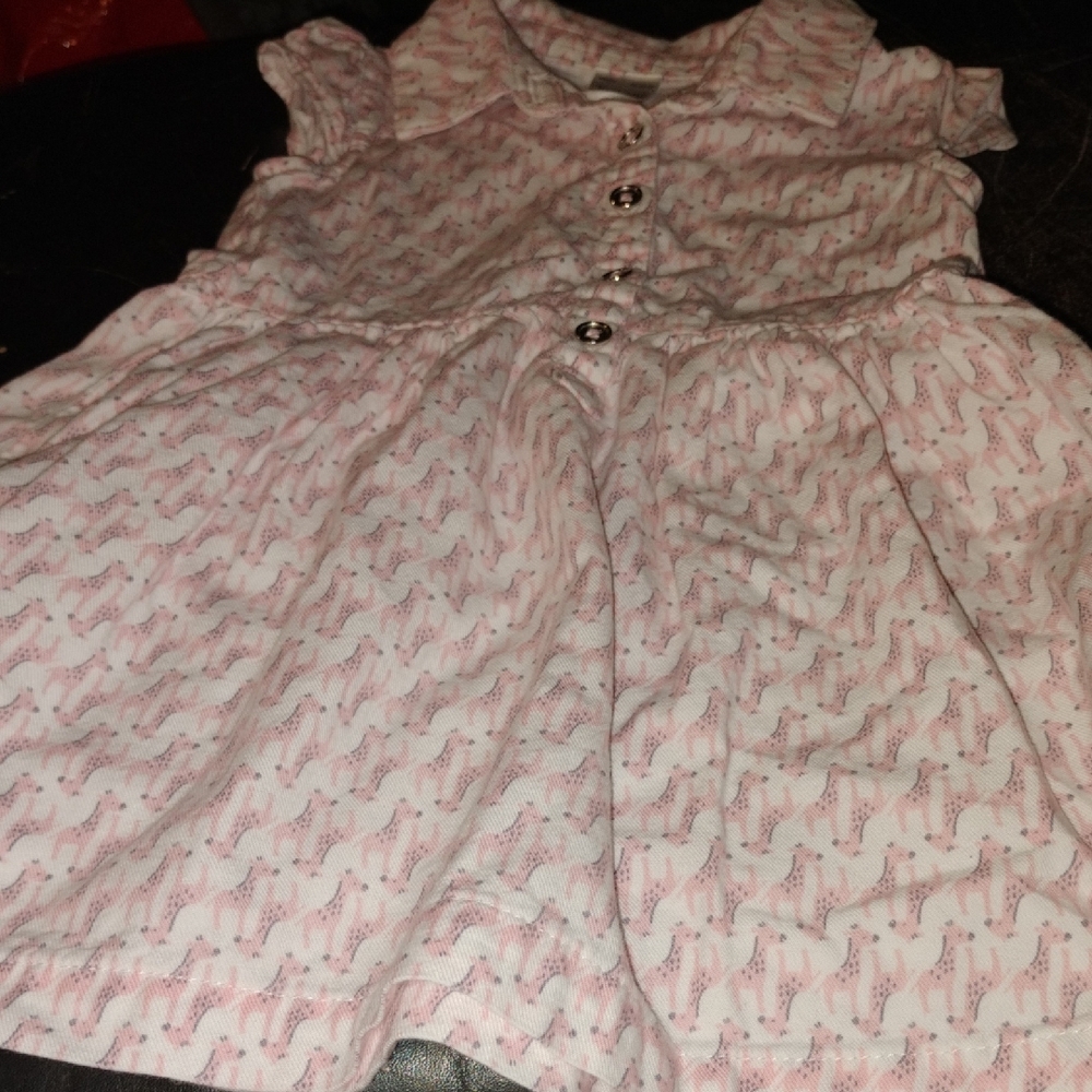 Carter's Pink and White Giraffe Baby Dress